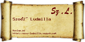 Szoó Ludmilla névjegykártya